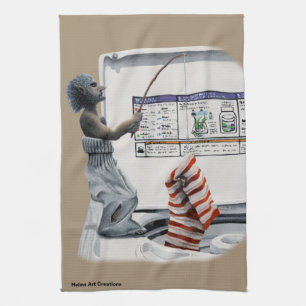 Sock Criminal Fishing Thief Fantasy Kitchen Towel