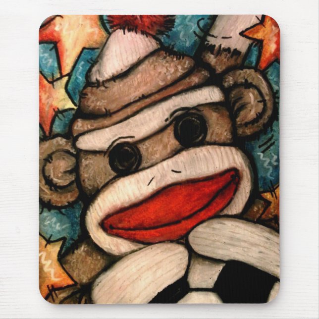 SOCK-er Monkey Mouse Mat (Front)