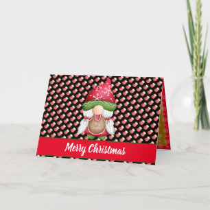 Sock Gnome Customise Colour and Text Holiday Card