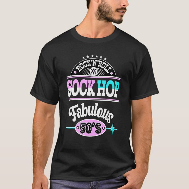 Sock Hop Grandma Party 50s Rock And Roll Rockabill T-Shirt (Front)