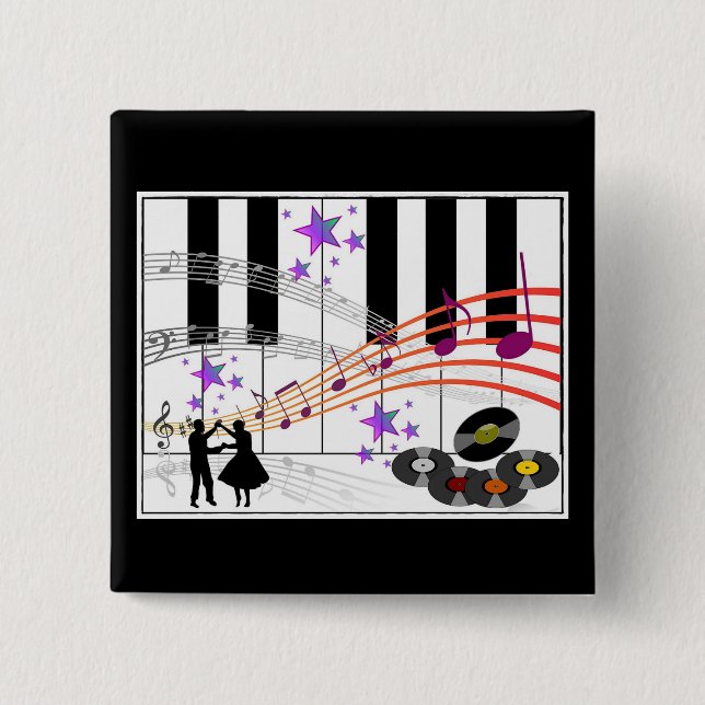 Sock Hop Nostalgia 15 Cm Square Badge (Front)