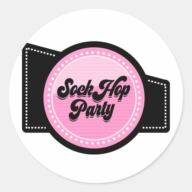 Sock Hop Party Classic Round Sticker (Front)