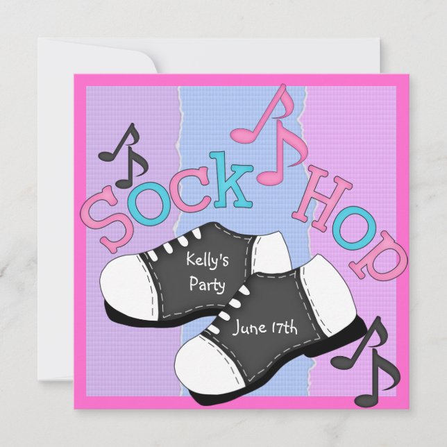 Sock Hop Party Invitations (Front)