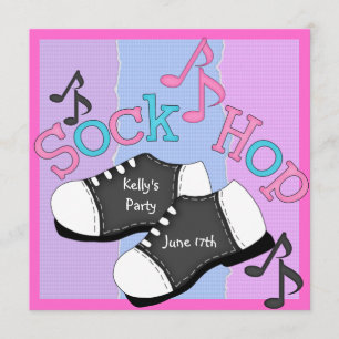 Sock Hop Party Invitations