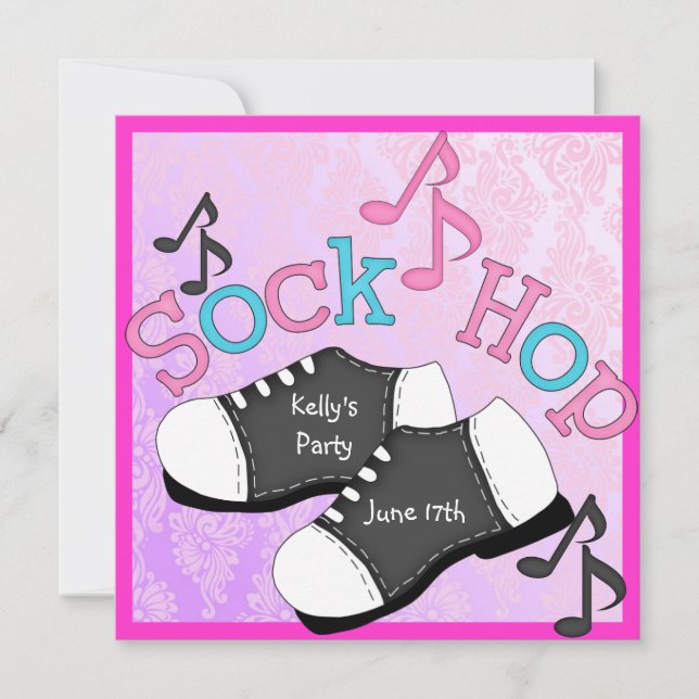 Sock Hop Party Invitations (Front)