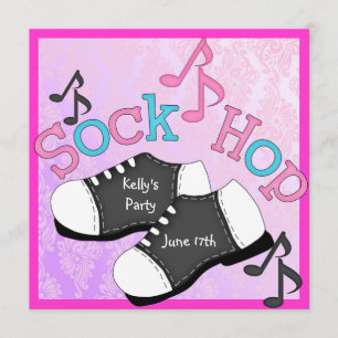 Sock Hop Party Invitations