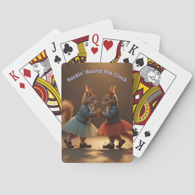 Sock Hop Squirrels Playing Cards (Back)