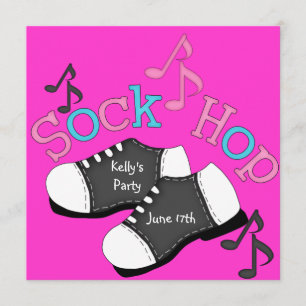 Sock Hop THEME Party  Invitations