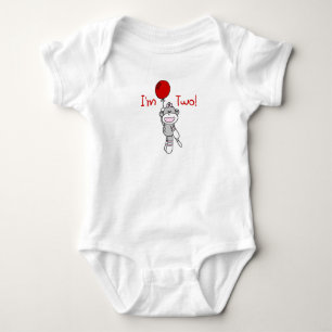 Sock Monkey 2nd Birthday Baby Bodysuit