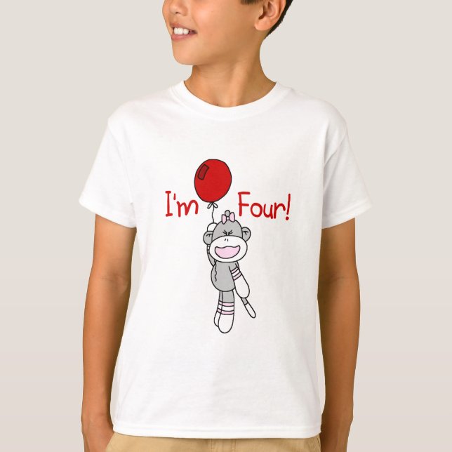 Sock Monkey 4th Birthday Tshirts and Gifts (Front)