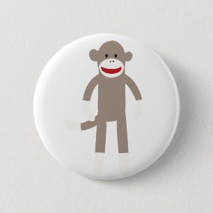 Sock Monkey 6 Cm Round Badge