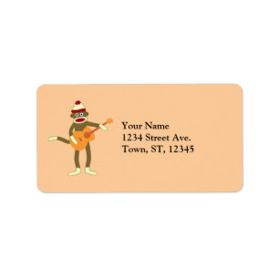 Sock Monkey Acoustic Guitar Label