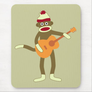 Sock Monkey Acoustic Guitar Mouse Mat