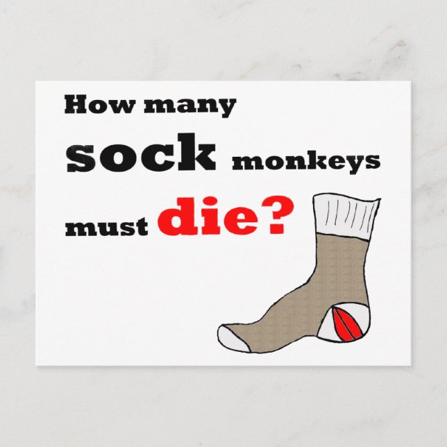 Sock Monkey Activist Postcard (Front)