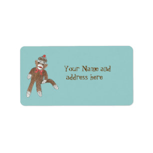 sock monkey Address Label
