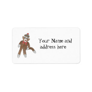 Sock Monkey Address Label