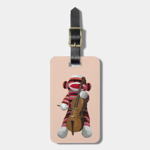 Sock Monkey and Cello 2 Luggage Tag