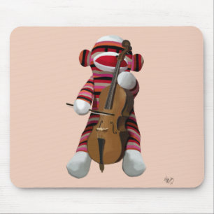 Sock Monkey and Cello 2 Mouse Mat