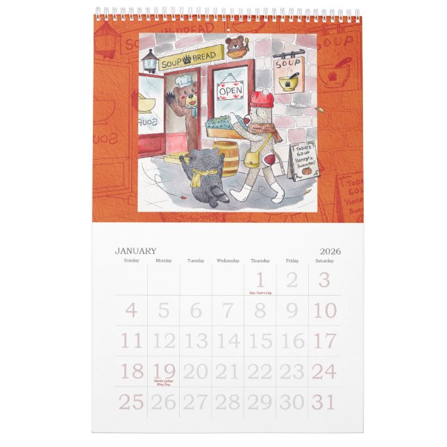 Sock monkey and his friends calendar 2022 (Jan 2026)