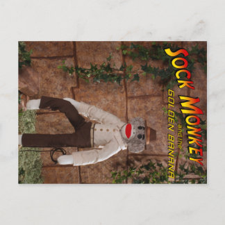 Sock Monkey and the Golden Banana Postcard