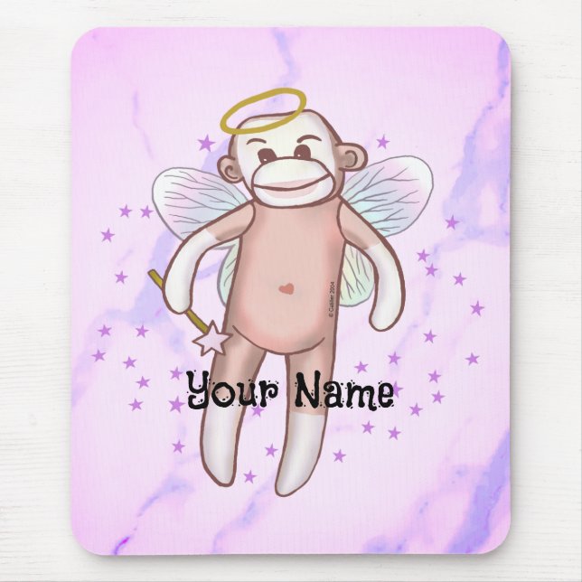Sock Monkey Angel Mouse Mat (Front)