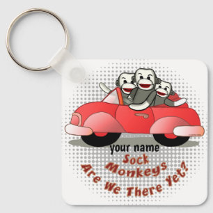 Sock Monkey Are We There Yet Key Ring