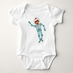 Sock Monkey Astronaut Baby Bodysuit