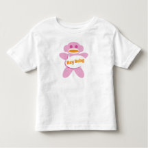Sock Monkey Baby Shirt Pink Personalise