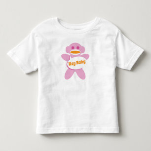 Sock Monkey Baby Shirt Pink Personalise