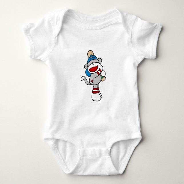 Sock Monkey Baseball At Bat Tshirts and Gifts (Front)