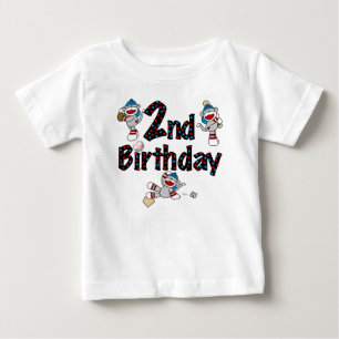 Sock Monkey Baseball Birthday Baby T-Shirt