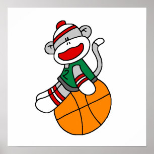 Sock Monkey Basketball T-shirts and Gifts Poster