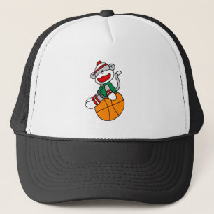 SOCK MONKEY BASKETBALL TRUCKER HAT