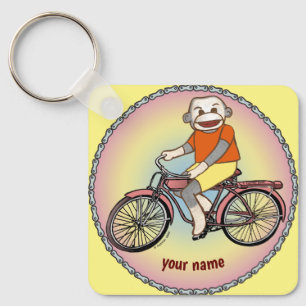 Sock Monkey Bicycle keychain