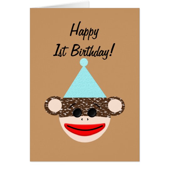 Sock Monkey Birthday Card