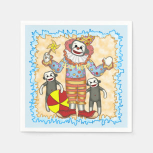 Sock Monkey Birthday  Napkin