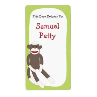 Sock Monkey bookplate