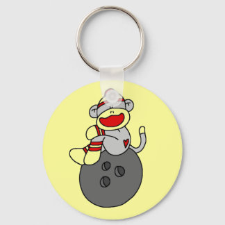 Sock Monkey Bowling T-shirts and Gifts Key Ring