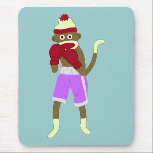 Sock Monkey Boxer Mouse Mat