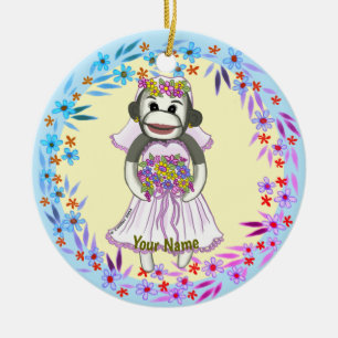 Sock Monkey Bride  ornament