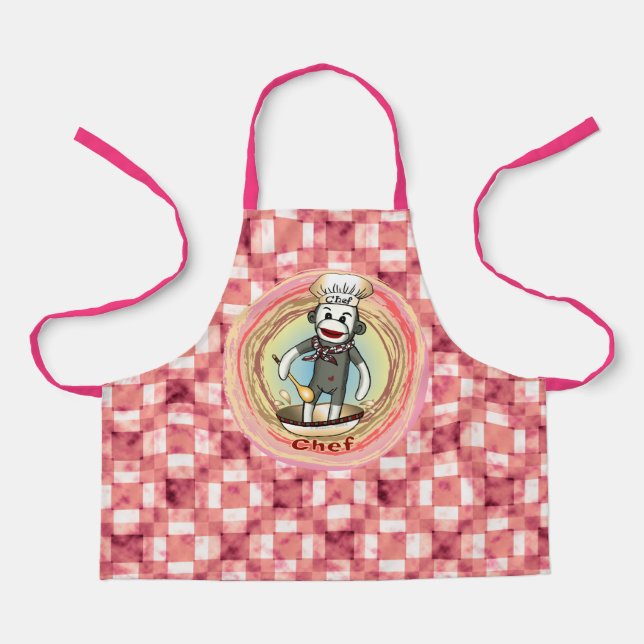 Sock Monkey Chef  Apron (Front)