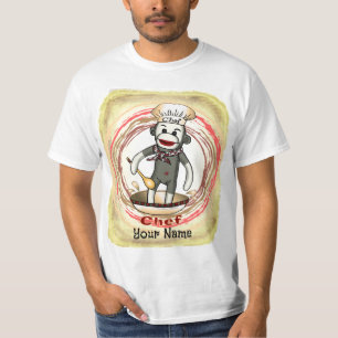 Sock Monkey  Chef T-Shirt 