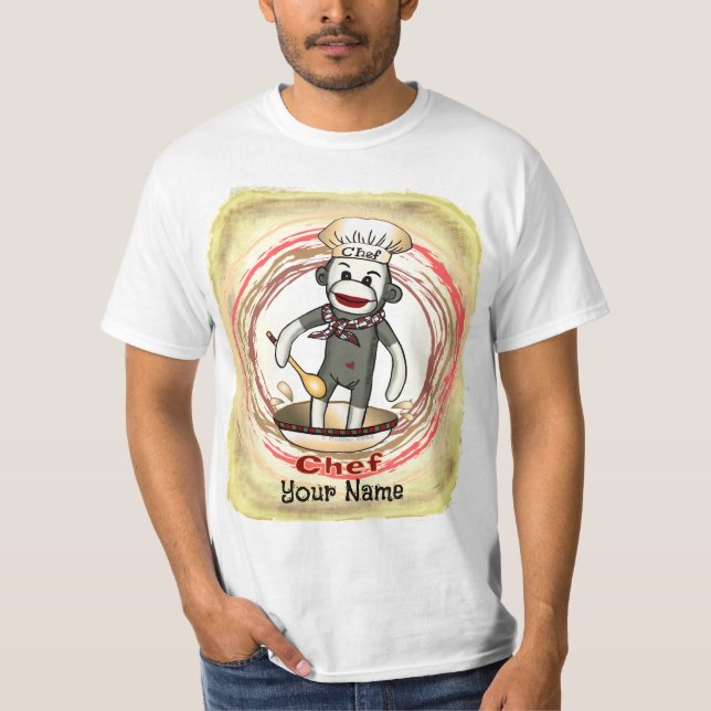 Sock Monkey  Chef T-Shirt  (Front)