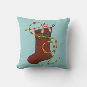 Sock Monkey Christmas American MoJo Pillow