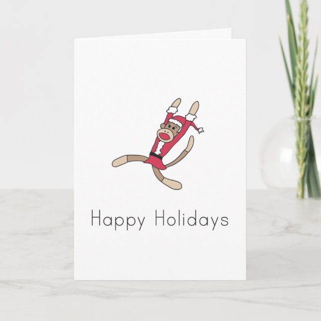 sock monkey christmas card (Front)