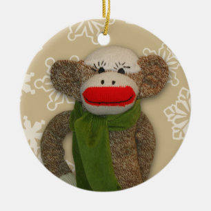 Sock Monkey Christmas Ornament