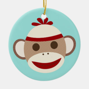 Sock Monkey Christmas Ornament