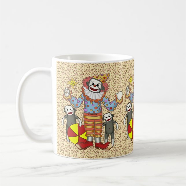 Sock Monkey Clown  mug (Left)