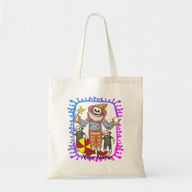 Sock Monkey Clown  Tote Bag (Front)