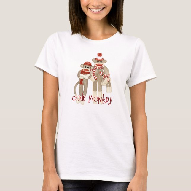 Sock Monkey Code Monkey T Shirt (Front)